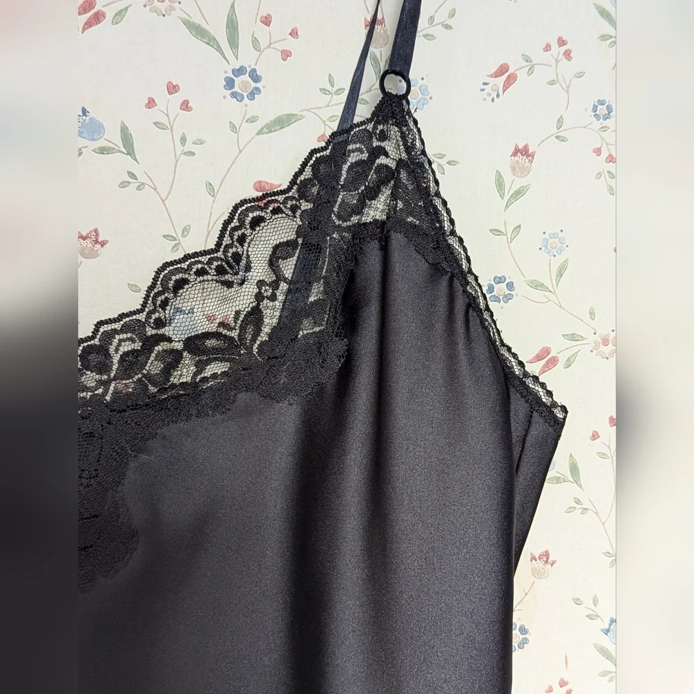 Black Lace Cami 38 L Top Day Night Camisole Layer Lingerie Special Event Date